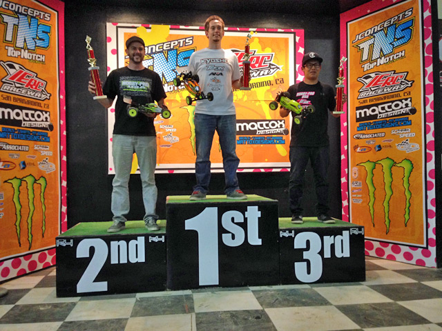 1. Lucas Sanford (Tekin) 2. Andrew Smolnik (Hobby Pro USA) 3. Cameron Bash
