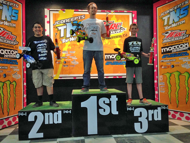 1. Lucas Sanford (Tekin) 2. David Jenson (TLR) 3. Chris Burling